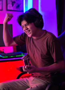 Young Teen Playing Poki Games on Mobile