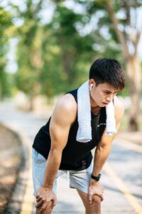 Man exhausted after a run