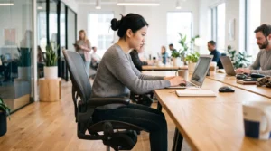 Office worker sitting at desk